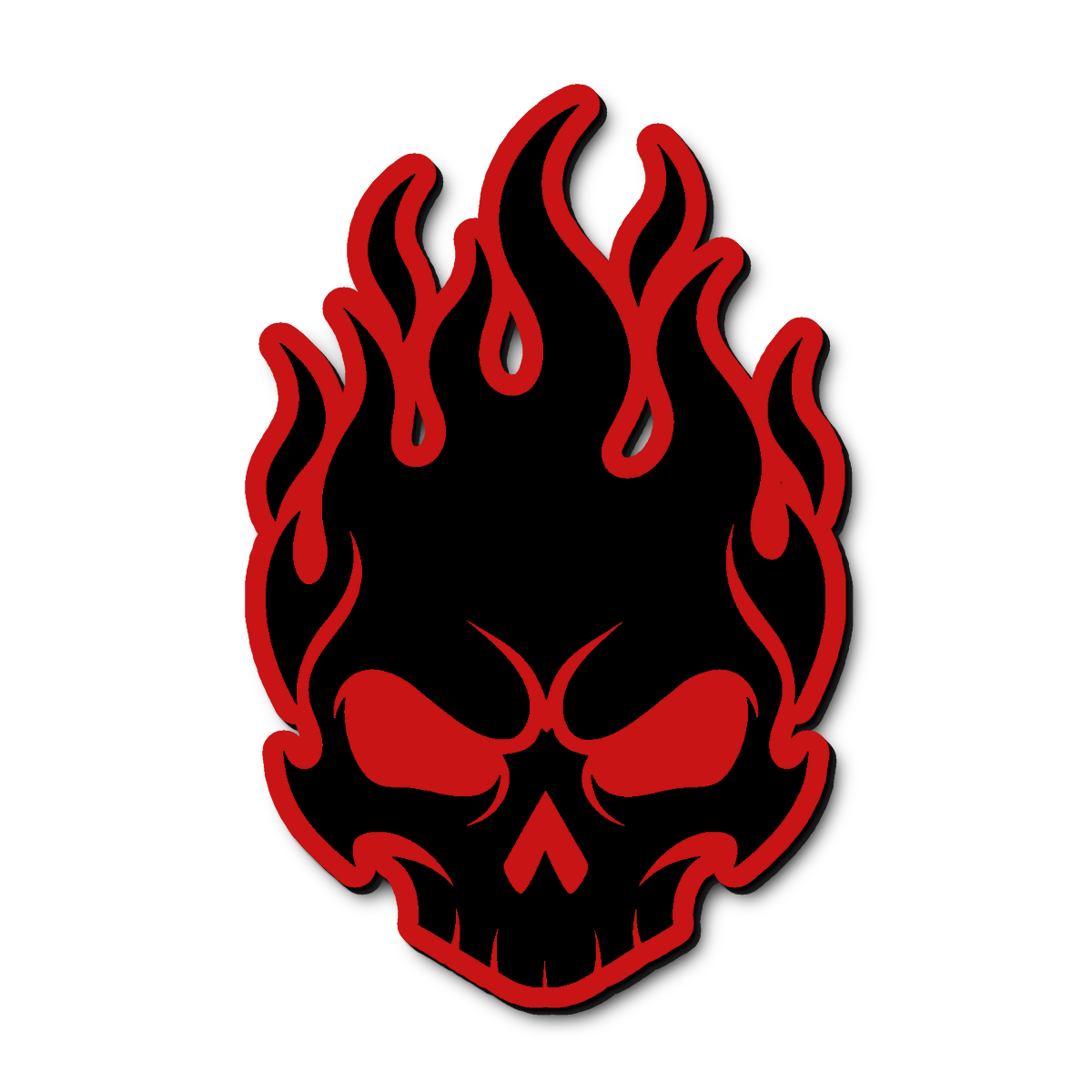 Custom Flaming Skull Badge