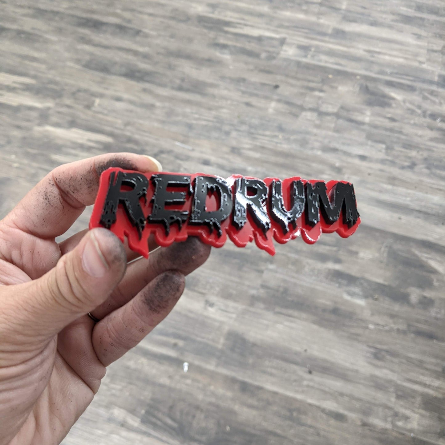 Custom Text Badge - Type Your Own - Horror Font - Custom Mount - Double Layer