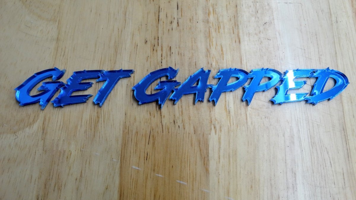 Custom Text Badge - Type Your Own - Lightning Font - Single Layer - Tape Mount - Atomic Car Concepts