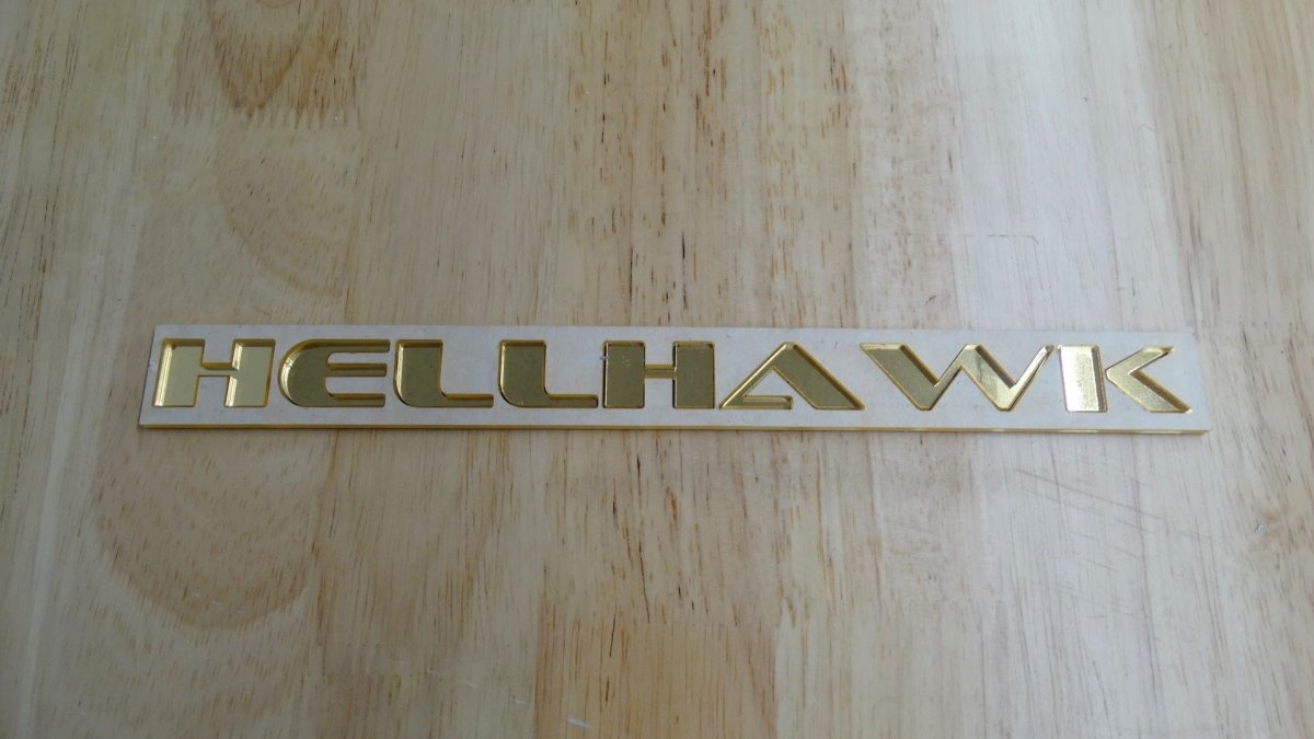 Custom Text Badge - Type Your Own - OEM Style Font - Single Layer - Tape Mount - Atomic Car Concepts