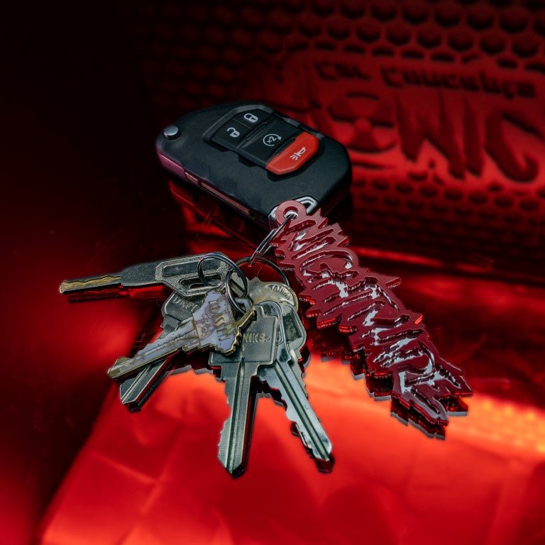 Custom Text Keychain - Bold Font - Choose Your Colors - Atomic Car Concepts