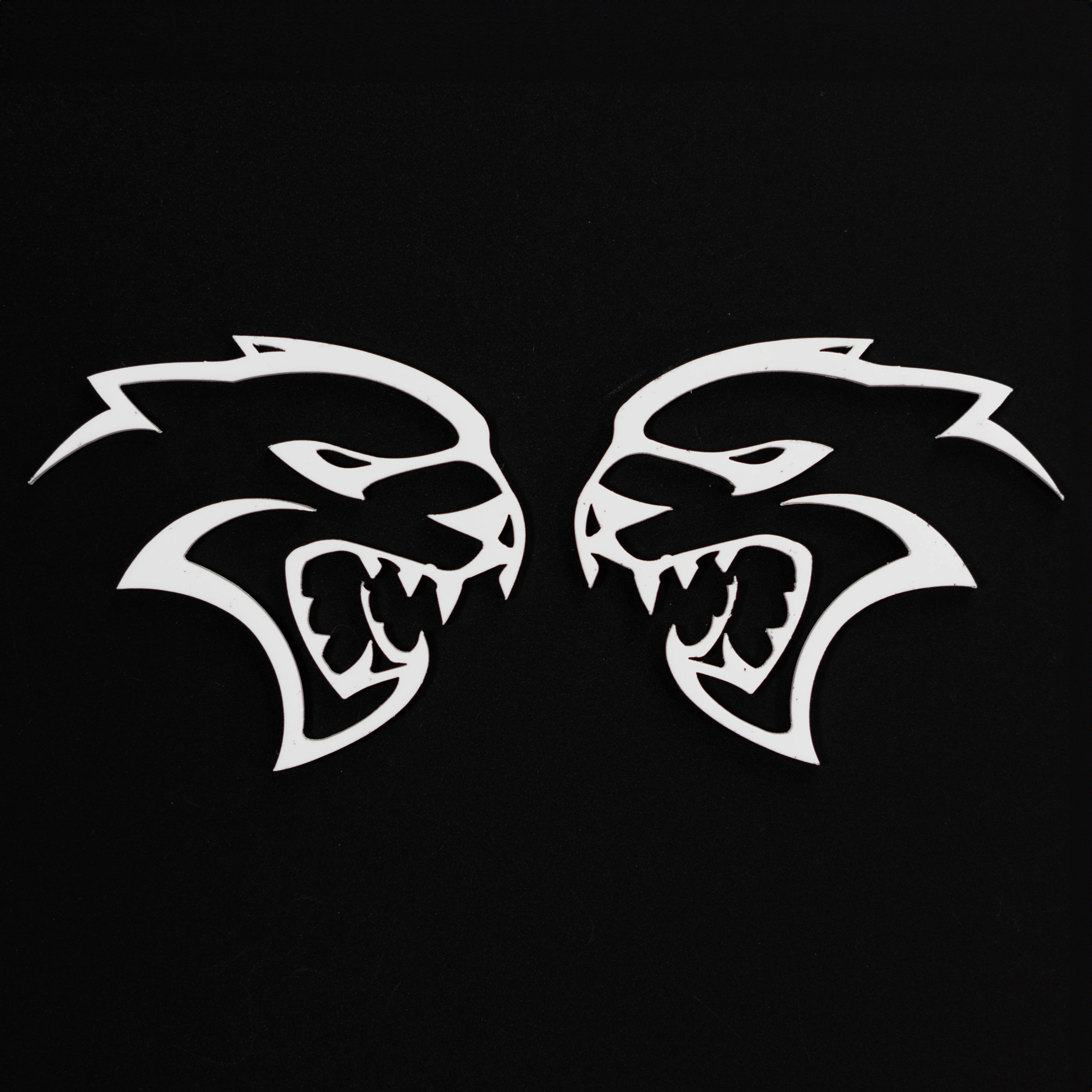 2x Chrome Hellcat Style 3D Metal Fender Emblems - Universal Self-Adhesive Badges