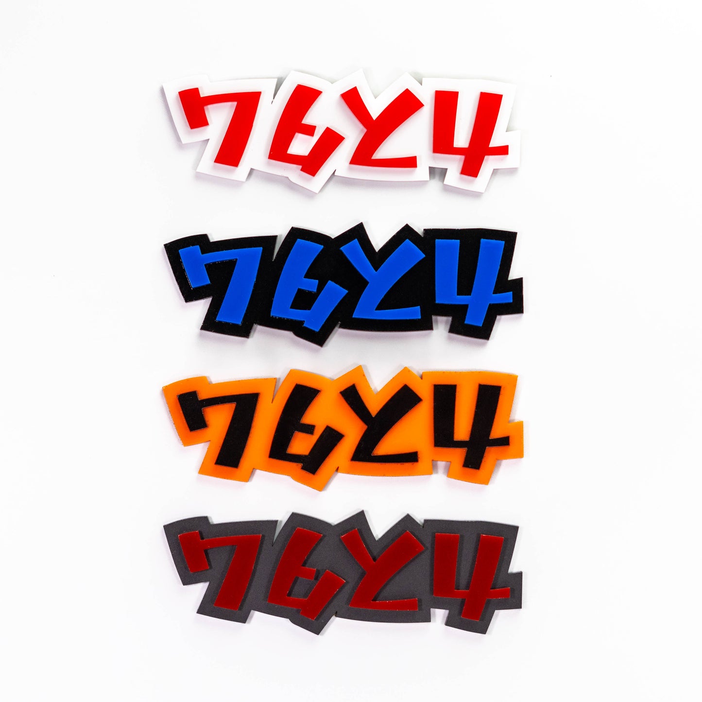 Custom Text Badge - Type Your Own - 'Tokyo' Font - Double Layer