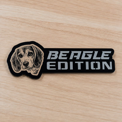 Badge de voiture édition chien personnalisé