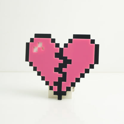 Pixelated Broken Heart Car Badge