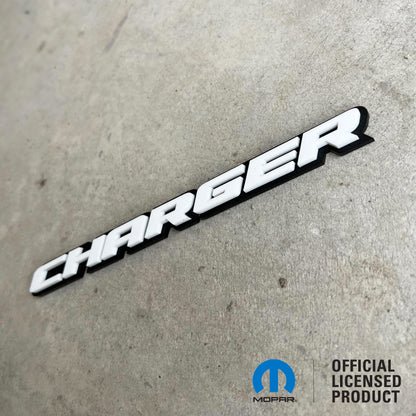 Charger® Car Badge - Stacked Design - Choose Your Color - Officially Licensed Product