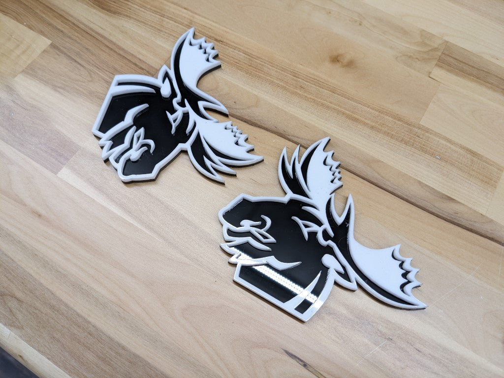 Moose Icon Badge Pair - Tape Mount