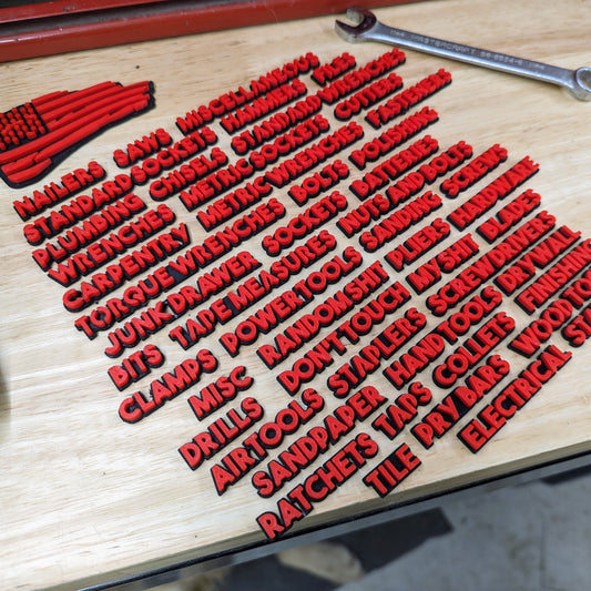 Bold Mini Toolbox Label Set - 42pcs - Economy - Multiple Color Choices