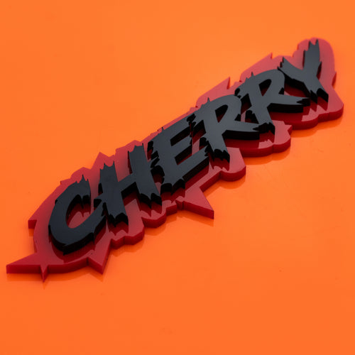 Custom text badge that says 