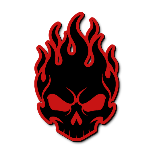 Custom Flaming Skull Badge