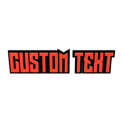 Custom Text Badge - Type Your Own - 'Box' Font - Double Layer