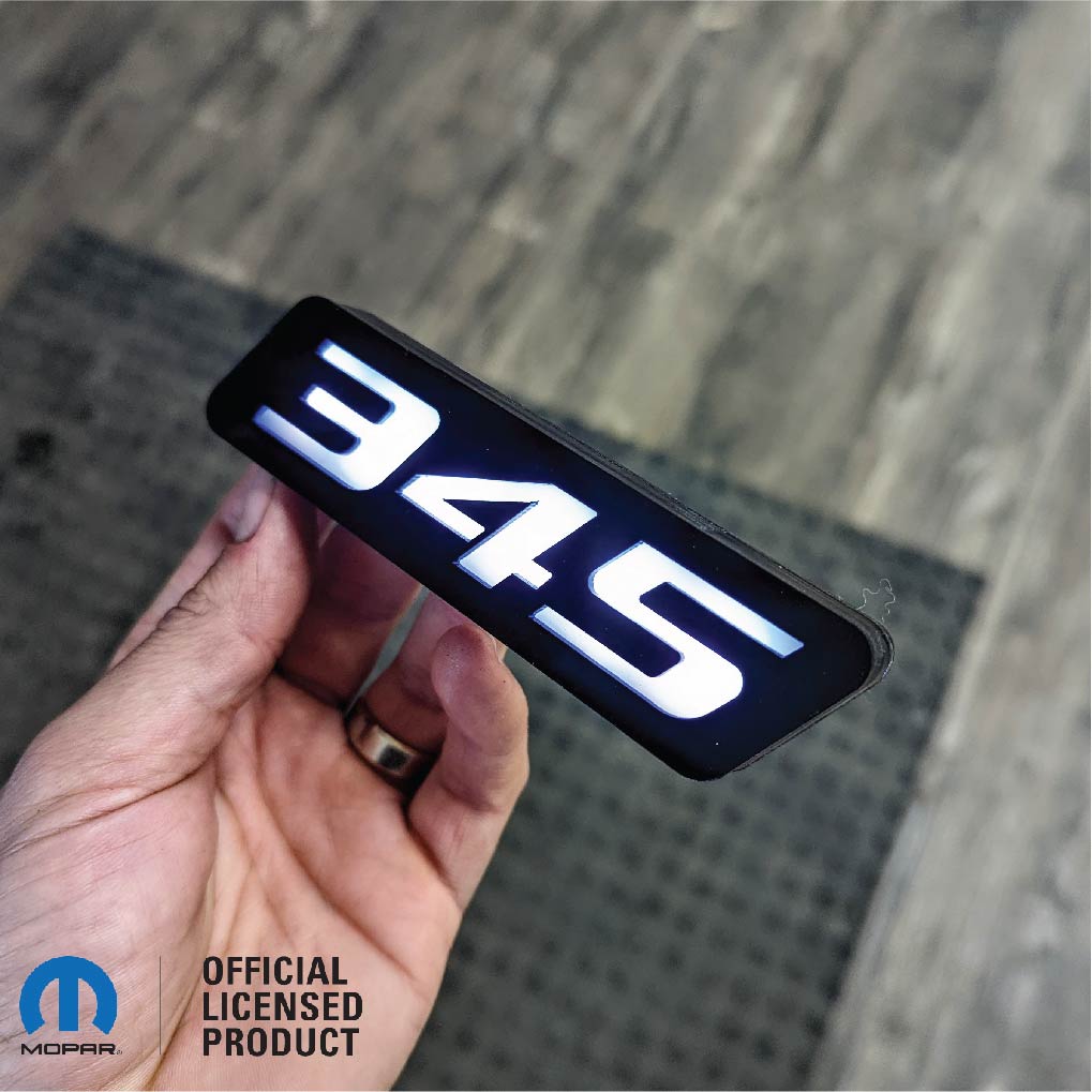 345 LED Illuminated Badge - White or RGB - Grille or Body Mount - Atomic Car Concepts