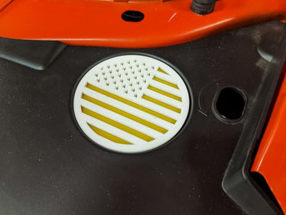 American Flag Engine Bay Circle Inserts - Pair - Fits 15-21 Challenger® - Atomic Car Concepts