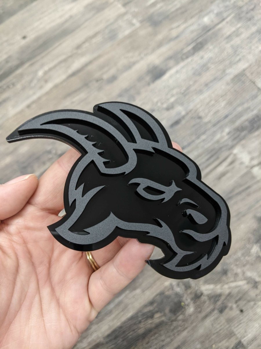 Angry Goat Icon Badge Pair - Tape Mount - Atomic Car Concepts