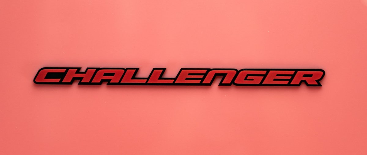 Challenger Car Badge - Stacked Design - Choose Your Color - Atomic Car Concepts