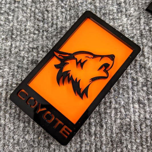 Coyote Badge - Detailed- Fits Mustang® Grille or Trunk - Custom Mount - Atomic Car Concepts