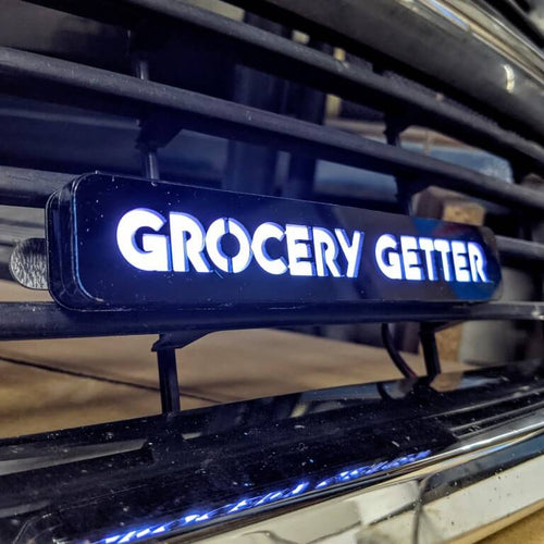 Custom LED Grille Badge - Block Font - 1.12