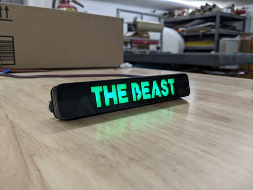 Custom LED Grille Badge - Block Font - 1.12