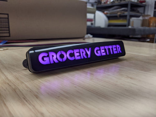Custom LED Grille Badge - Block Font - 1.12