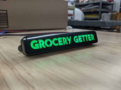 Custom LED Grille Badge - Block Font - 1.12