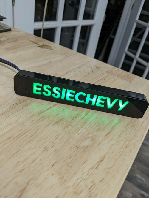 Custom LED Grille Badge - Block Font - 1.12