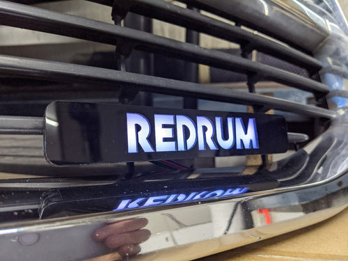 Custom LED Grille Badge - Block Font - 1.12