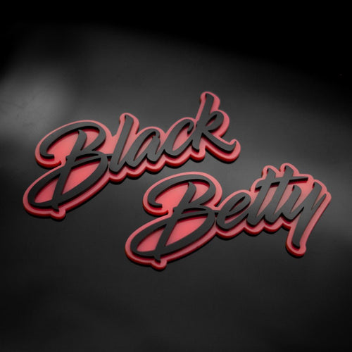 Custom Text Badge - Type Your Own - Script Font - Double Layer - Atomic Car Concepts