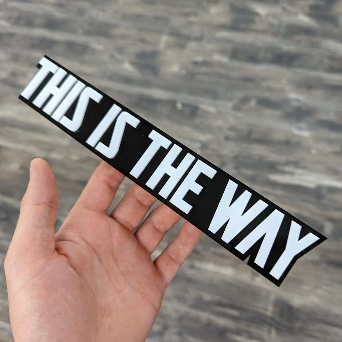 Custom Text Badge - Type Your Own - 'This is the Way' Font - Double Layer - Atomic Car Concepts