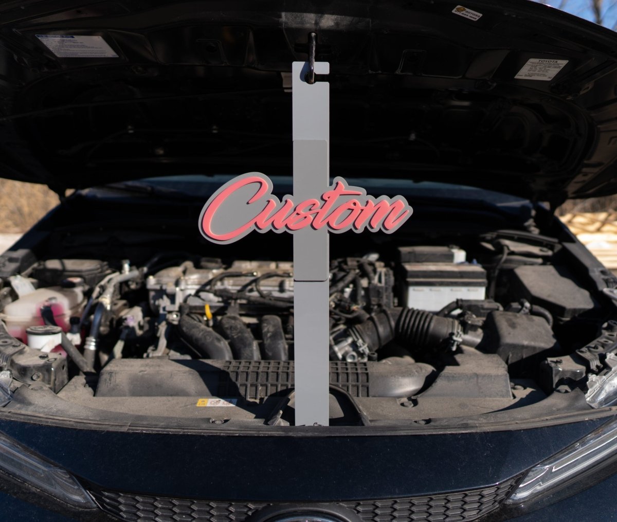 Custom Text Hood Prop - Script Font – Atomic Car Concepts