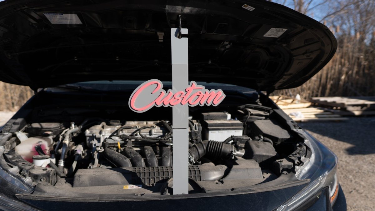 Custom Text Hood Prop - Script Font – Atomic Car Concepts