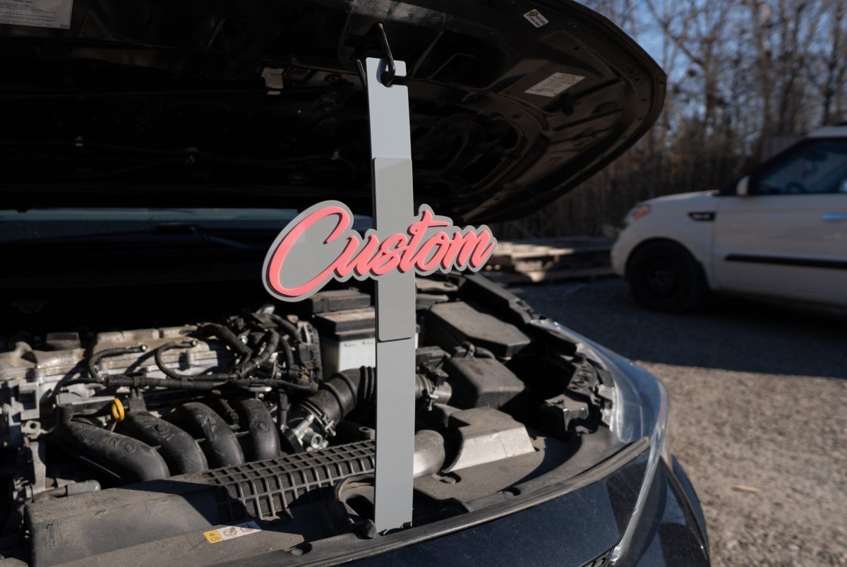 Custom Text Hood Prop - Script Font – Atomic Car Concepts