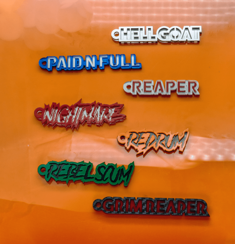 Custom Text Keychain - OEM Font - Choose Your Colors - Atomic Car Concepts