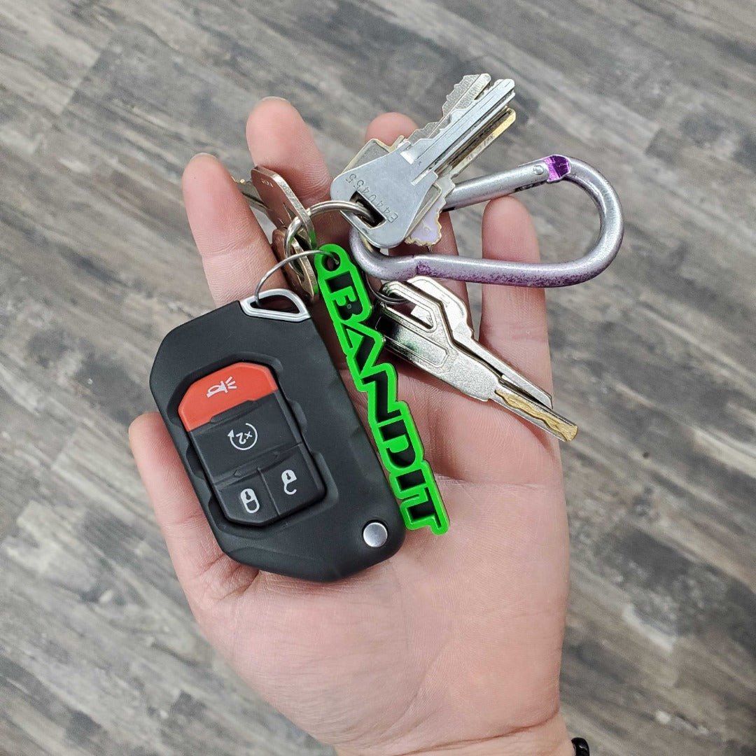 Custom Text Keychain - OEM Font - Choose Your Colors - Atomic Car Concepts