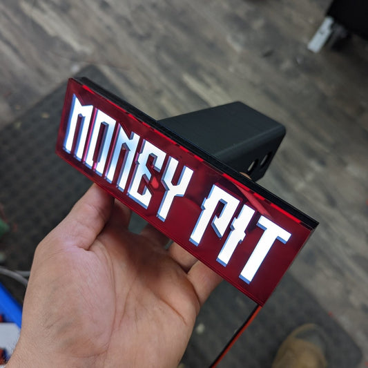 Custom Text LED Hitch Cover - Box Font - Type Your Own - Atomic Car Concepts