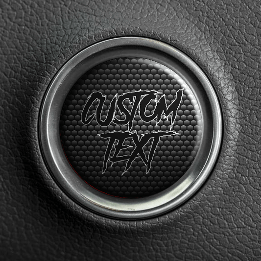 Custom Text Start Button - Black On White - Aggressive Font - Atomic Car Concepts