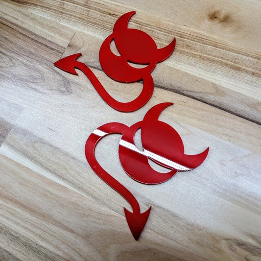 Devil Icon Badge Pair - Tape Mount