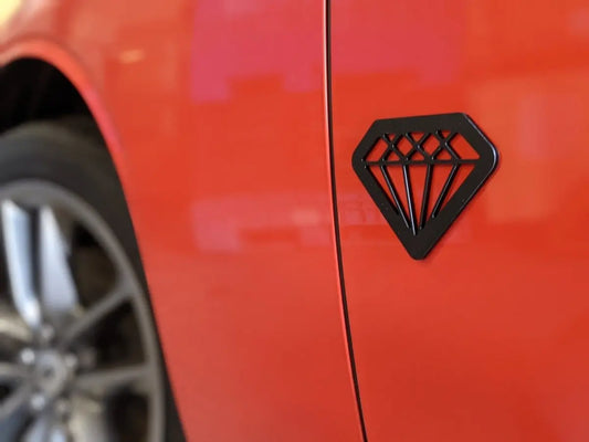Auto MT Automatic SILVR RED Logo 10.3x1.5cm Car Metal Emblem 3D