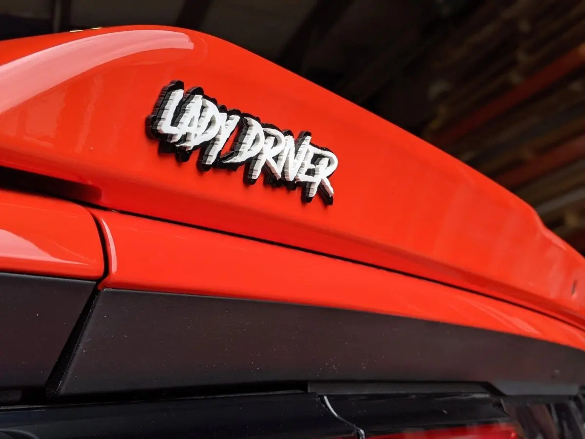 Lady Driver Text Badge – Atomic Car Concepts