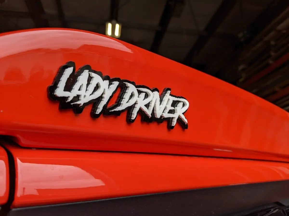 Lady Driver Text Badge - Atomic Car Concepts