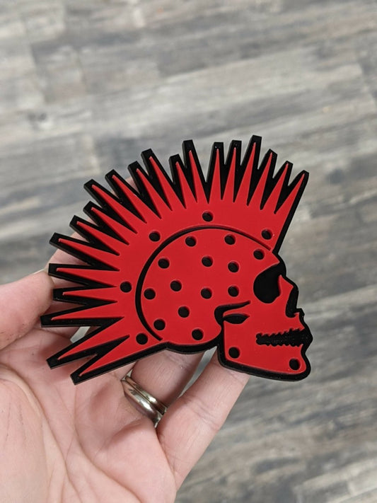 Punk Skull Badge - Tape Mount - Atomic Car Concepts