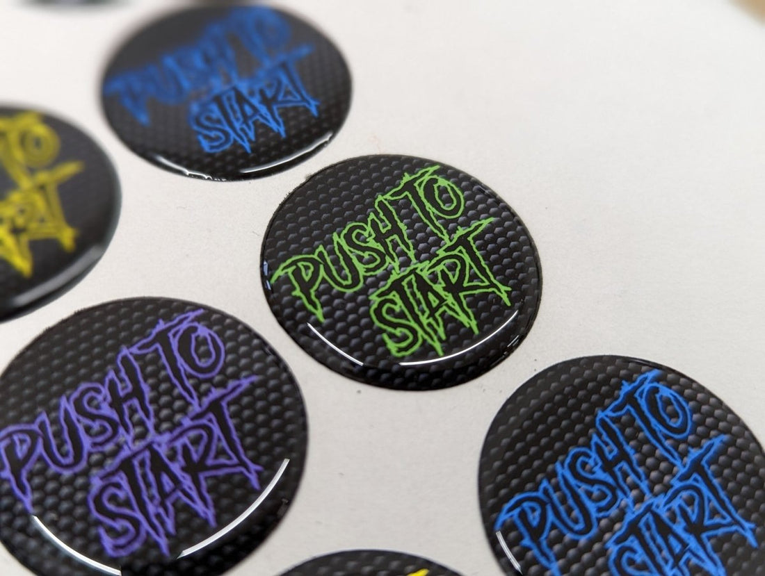 Push to Start Button - Aggressive Font - Multiple Colors Available ...