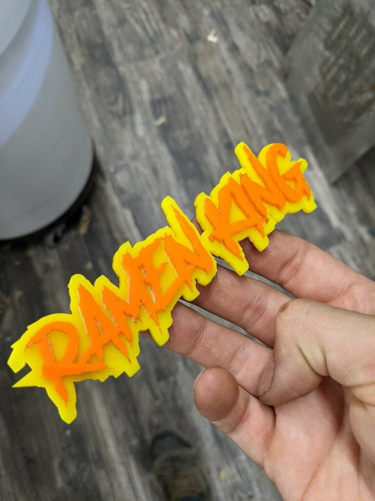 Ramen King Car Badge - Orange on Yellow - Atomic Car Concepts