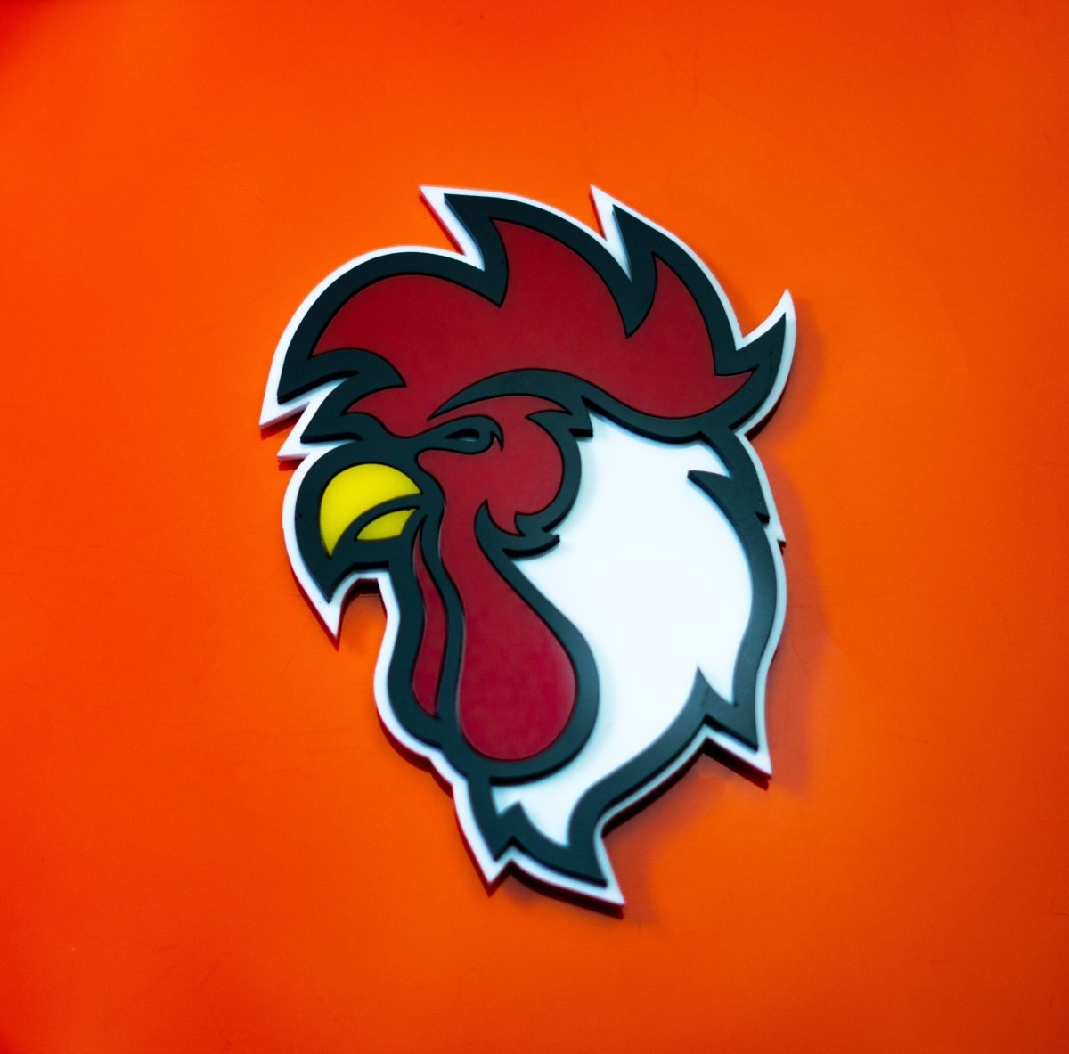 Rooster Head Icon Badge - Tape Mount - Atomic Car Concepts