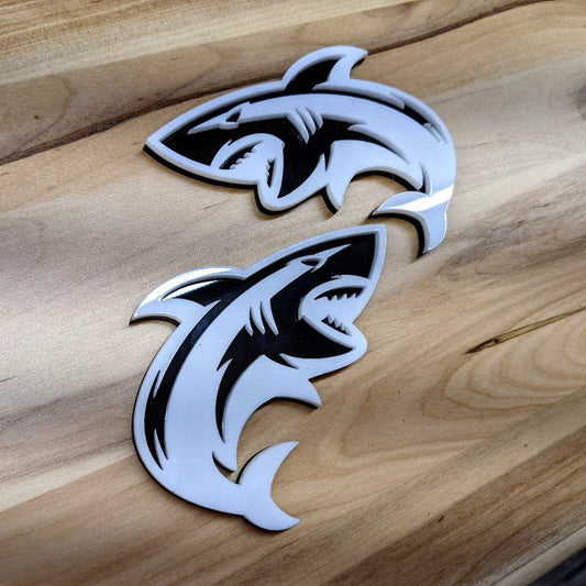 Shark Icon Badge Pair - Tape Mount - Atomic Car Concepts