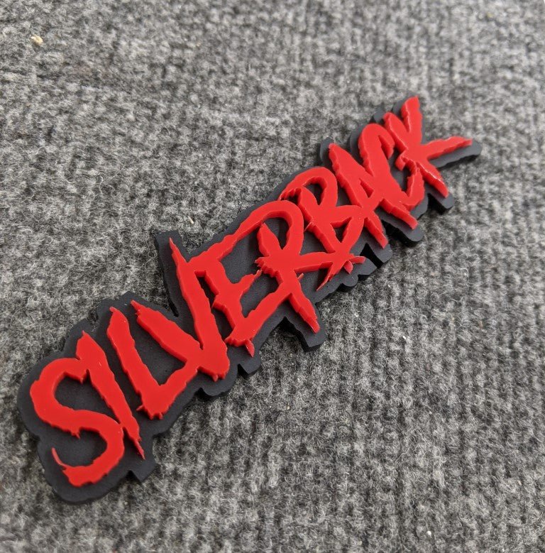 Silverback Car Badge - Red On Matte Black - Aggressive Font – Atomic ...